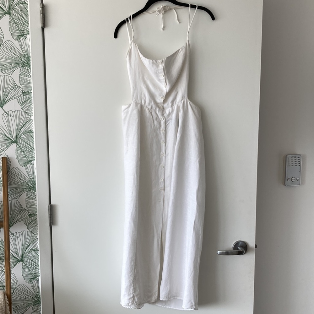 Reformation Linen Midi Dress with Buttons